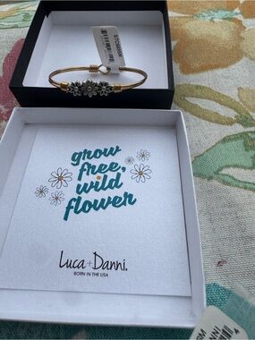 Luca + Danni Gold and Silver Flower Bangle Bracelet